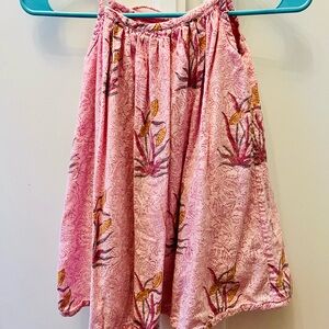 Charming Pink Floral Flowing Kids Sundress